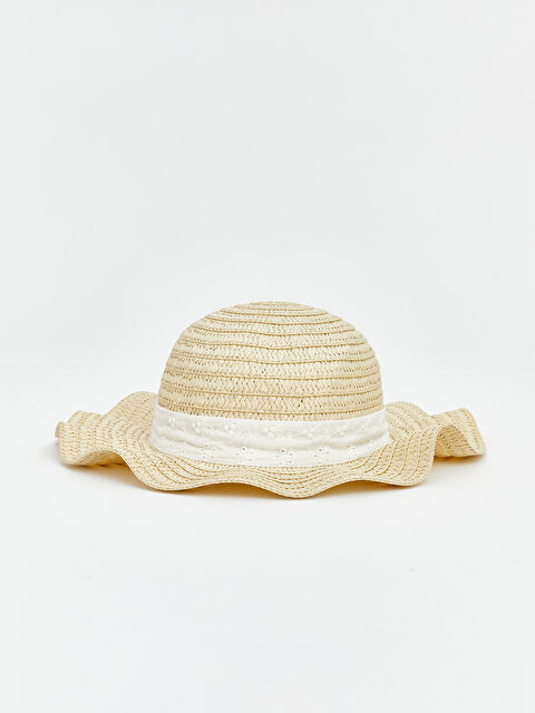 LCW ACCESSORIES Kız Çocuk Hasır Bucket Şapka