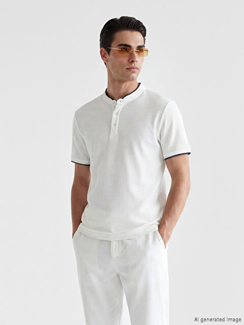 SOUTHBLUE Grandad Collar Jersey Men's T-shirt