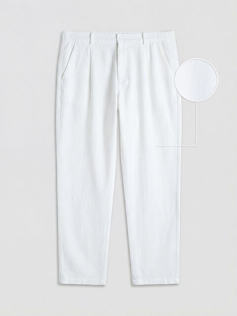 SOUTHBLUE Standart Kalıp Keten Görünümlü Erkek Pileli Pantolon