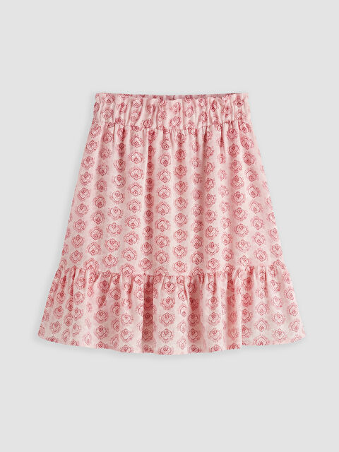 LCW Kids Kız Çocuk Desenli Beli Lastikli Fırfırlı Etek - S6IF13Z4-LT9