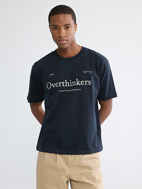 XSIDE Bisiklet Yaka Baskılı Penye Erkek Tişört - S6IF16Z8-2ST