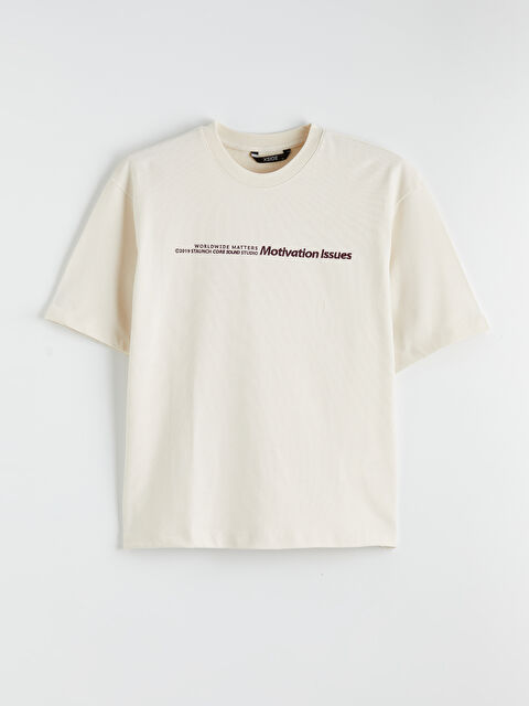 XSIDE Bisiklet Yaka Baskılı Penye Erkek Tişört - S6IF18Z8-J1F