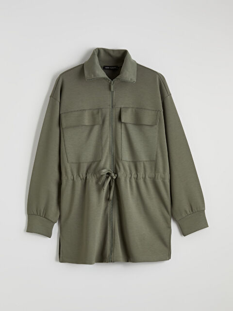 LCW Modest Dik Yaka Soft Touch Kadın Fermuarlı Sweatshirt	 - S6IF20Z8-EY8