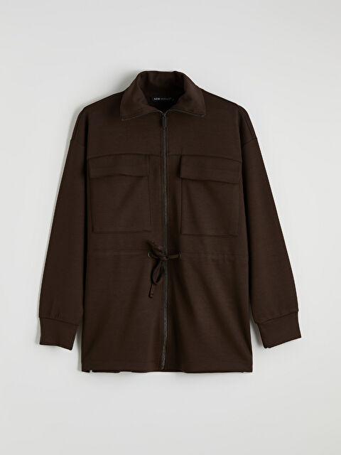 LCW Modest Dik Yaka Soft Touch Kadın Fermuarlı Sweatshirt	 - S6IF20Z8-HMK