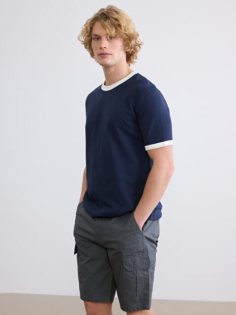 XSIDE Bisiklet Yaka Penye Erkek Tişört - S6IF35Z8-2YB