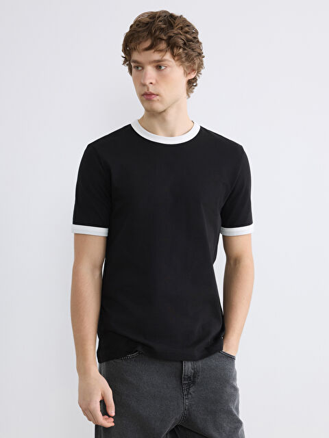 XSIDE Bisiklet Yaka Penye Erkek Tişört - S6IF35Z8-CVL