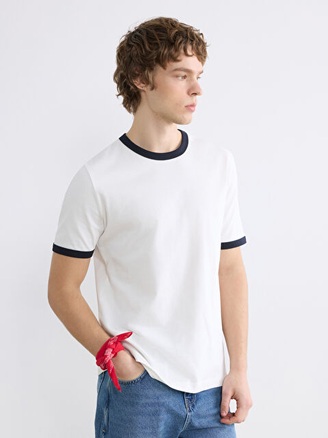 XSIDE Bisiklet Yaka Penye Erkek Tişört - S6IF35Z8-R9J