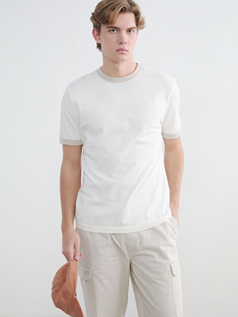 XSIDE Bisiklet Yaka Penye Erkek Tişört - S6IF35Z8-EEW