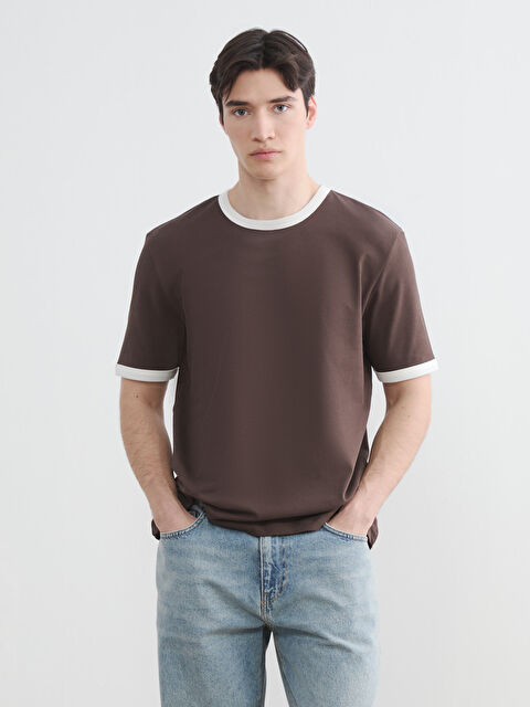 XSIDE Bisiklet Yaka Penye Erkek Tişört - S6IF35Z8-ZD8