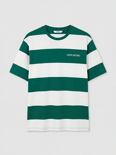 XSIDE Bisiklet Yaka Çizgili Erkek Tişört