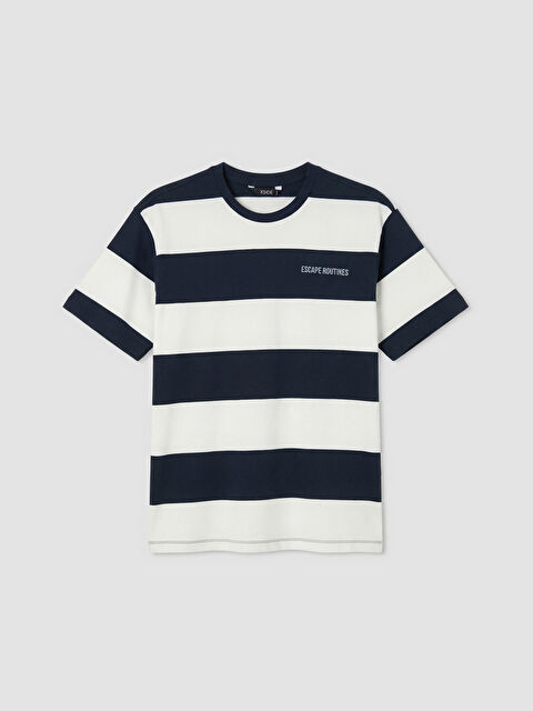 XSIDE Bisiklet Yaka Çizgili Erkek Tişört