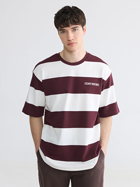 XSIDE Bisiklet Yaka Çizgili Erkek Tişört