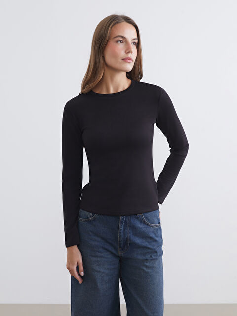 LCWAIKIKI Basic Bisiklet Yaka Soft Touch Kadın Body - S6IF49Z8-CVL