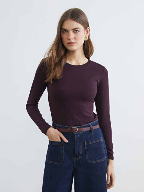 LCWAIKIKI Basic Bisiklet Yaka Kadın Body - S6IF49Z8-HQT