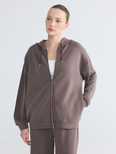 LCW EVERYDAY Kapüşonlu Kadın Fermuarlı Sweatshirt