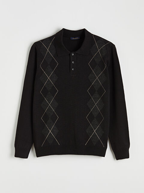 SOUTHBLUE Polo Yaka Baklava Desenli Erkek Triko Kazak - S6IG08Z8-CVL