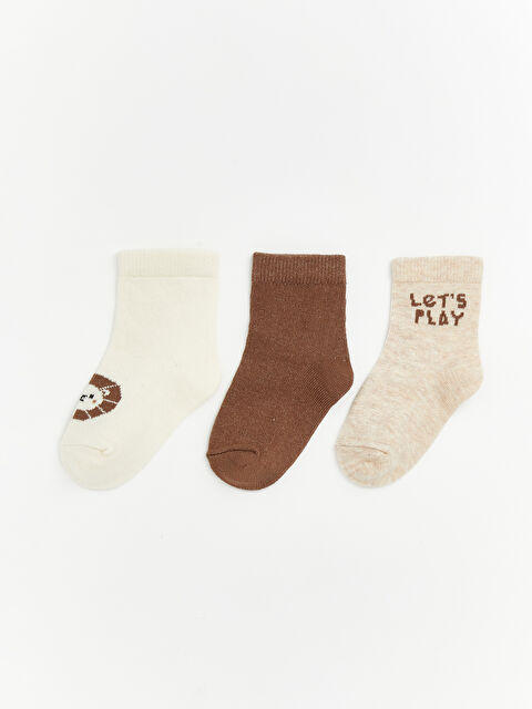 LCW ECO Printed Baby Boy Sock Set of 3 - S6IG37Z1-FDL