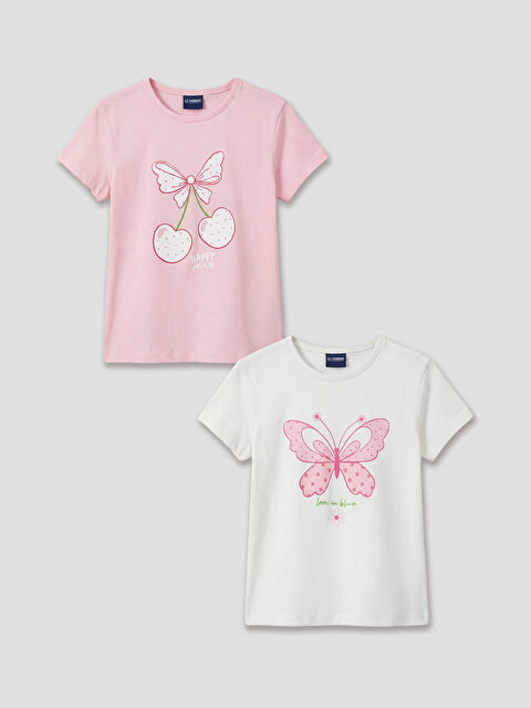 LCW Kids Girl ECRU T-Shirt - S6IG38Z1-R9J