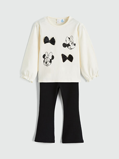 LCW baby Minnie Mouse Baskılı Kız Bebek Bluz ve Tayt - S6IG50Z1-FDL