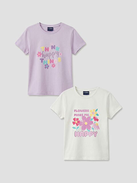 LCW Kids Girl ECRU T-Shirt - S6IG60Z1-FES