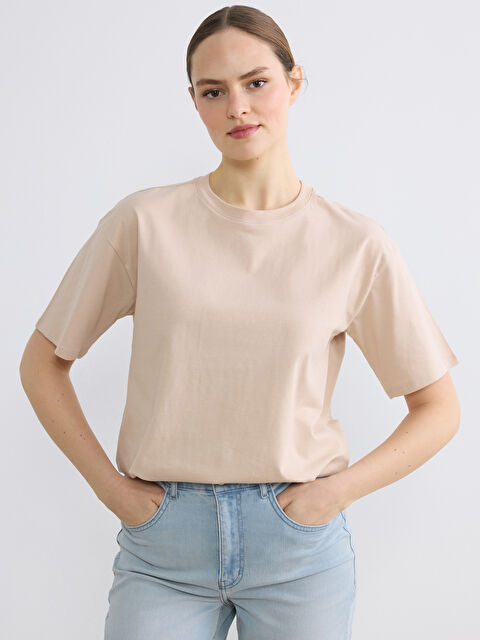 LCW EVERYDAY Woman BEIGE T-Shirt - S6IG76Z8-G5N