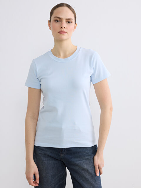 LCW EVERYDAY Әйелдер көгілдір Футболка - S6IG78Z8-QWQ