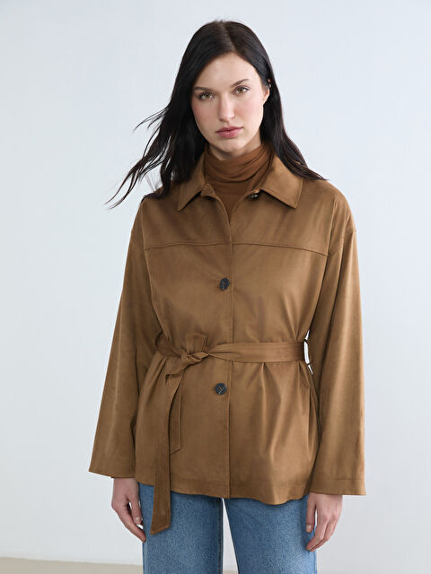 LCWAIKIKI Classic Women's Suede Jacket - S6IG80Z8-2FH