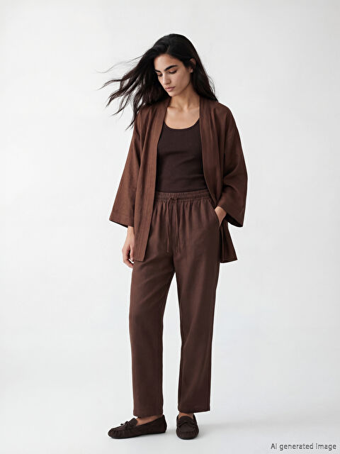 LC WAIKIKI Beli Lastikli Kadın Pantolon - S6IH51Z8-1MW