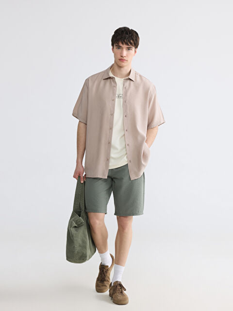 XSIDE Regular Fit Linen Look Men's Shorts