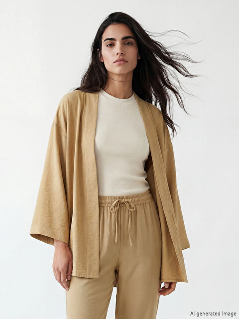 LC WAIKIKI Şal Yaka Oversize Kadın Kimono - S6II11Z8-KXY