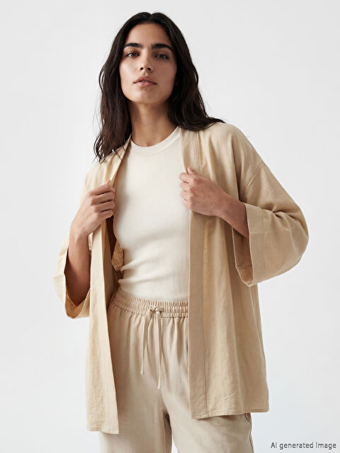 LC WAIKIKI Şal Yaka Oversize Kadın Kimono - S6II11Z8-TC6