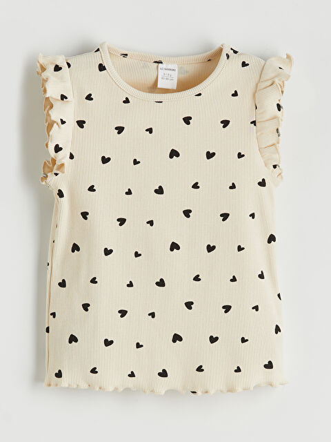 LCW ECO Kalp Desenli Kız Çocuk Tişört - S6II17Z1-LQB