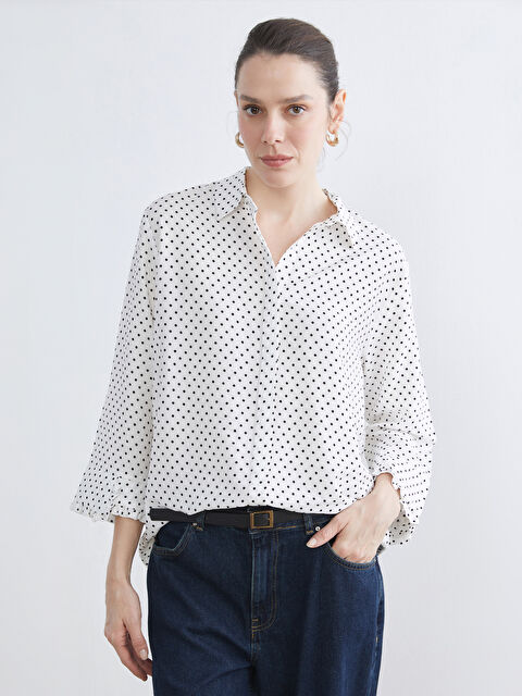 LCW Grace Polka Dot Women's Shirt - S6IJ19Z8-LRA