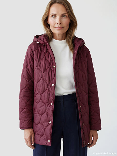 LCW Grace Kapüşonlu Kapitone Kadın Şişme Mont - S6IJ99Z8-DNF