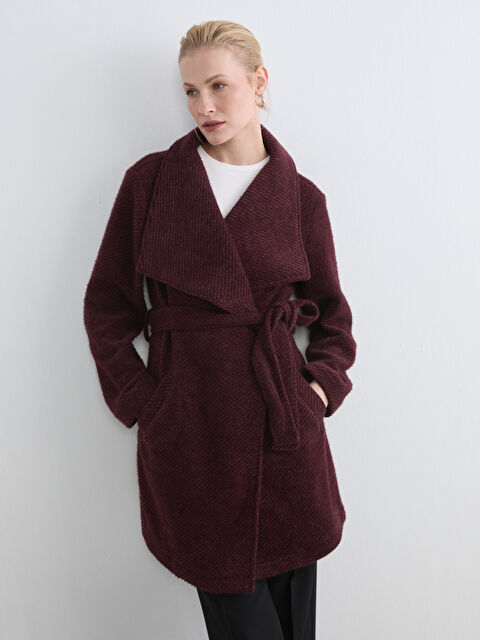 LCW Grace Kruvaze Yaka Kadın Kaşe Kaban - S6IK01Z8-CZT