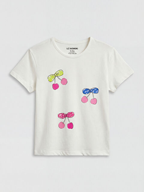 LCW baby Crew Neck Printed Girls' T-Shirt - S6IK15Z1-R9J