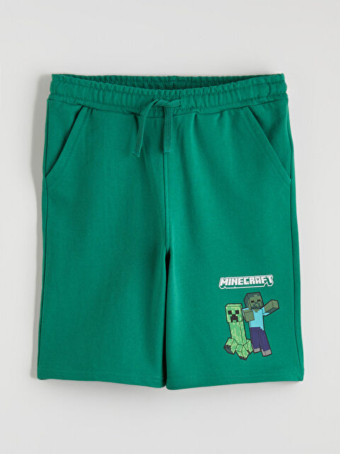 LCW Kids Minecraft Baskılı Erkek Çocuk Şort - S6IK31Z4-GRE