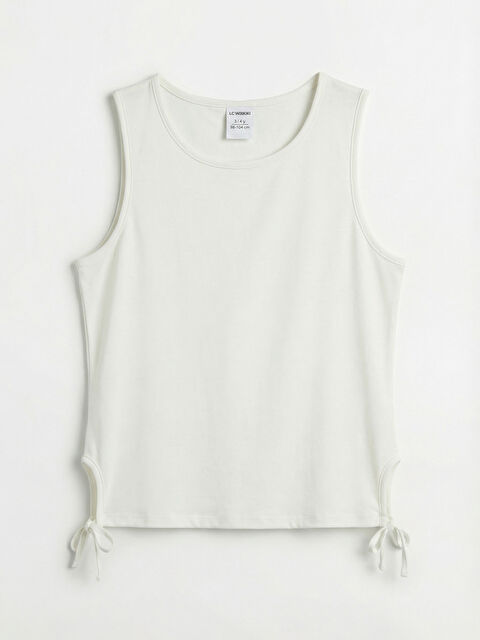 LCW Kids Φανελάκι με στρογγυλή λαιμόκοψη σε ριμπ ύφανση για κορίτσια