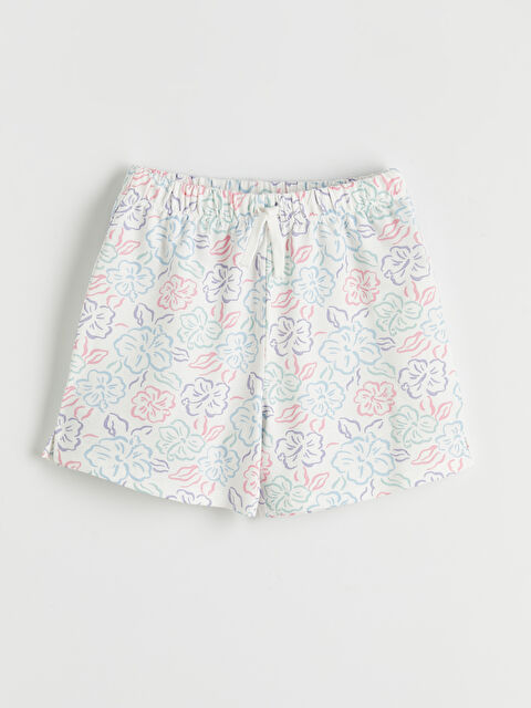 LCW Kids Çiçek Desenli Kız Çocuk Şort