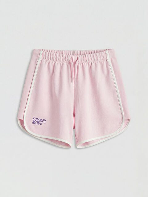 LCW Kids Yan Şeritli Baskılı Kız Çocuk Şort - S6IK70Z4-QWP