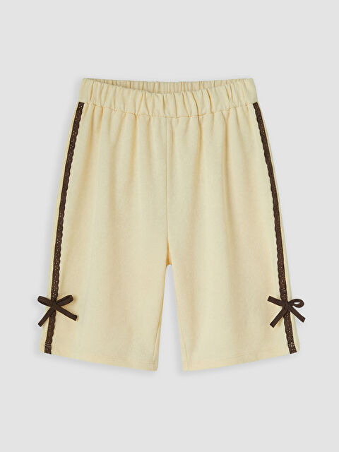 LCW Kids Fiyonk ve Dantel Detaylı Kız Çocuk Şort