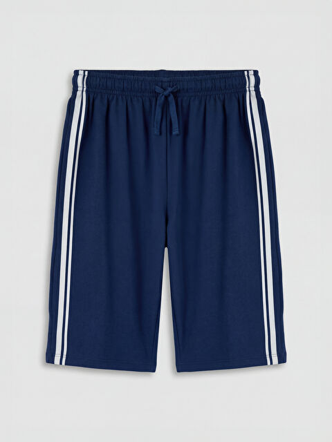 LCW Kids Beli Lastikli Şerit Detaylı Kız Çocuk Şort