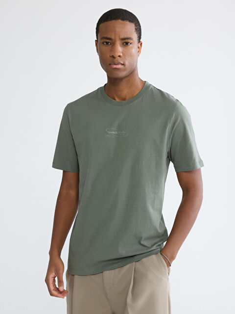 XSIDE Bisiklet Yaka Baskılı Penye Erkek Tişört - S6IK98Z8-YRN