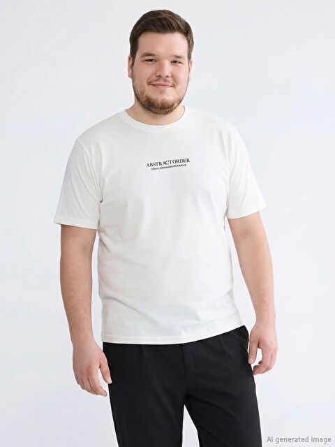 XSIDE Bisiklet Yaka Baskılı Penye Erkek Tişört - S6IK99Z8-R9J