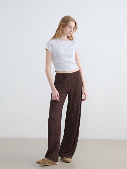 XSIDE Beli Lastikli Dokulu Kadın Pantolon