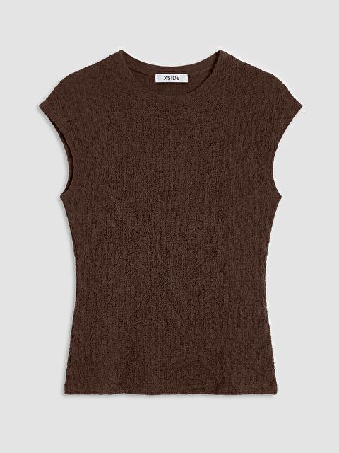 XSIDE Bisiklet Yaka Fırfırlı Dokulu Bluz - S6IL39Z8-S7U