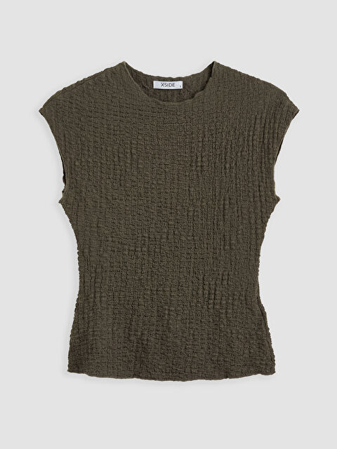 XSIDE Bisiklet Yaka Fırfırlı Dokulu Bluz - S6IL39Z8-ZS5