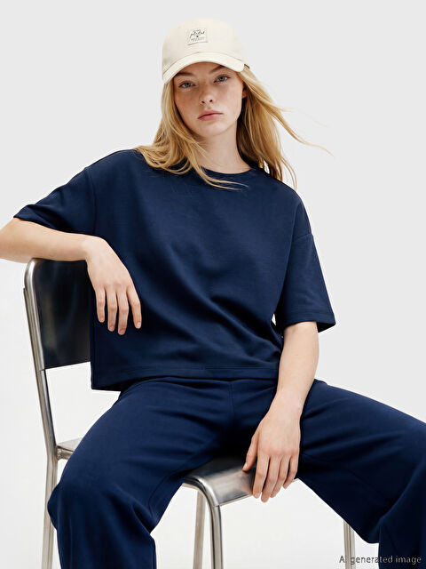 XSIDE Bisiklet Yaka Soft Touch Kadın Tişört	 - S6IL41Z8-1SD