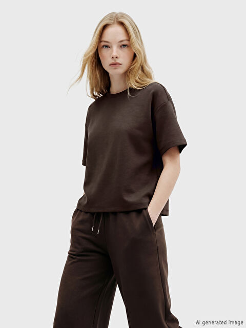 XSIDE Bisiklet Yaka Soft Touch Kadın Tişört	 - S6IL41Z8-ZMR