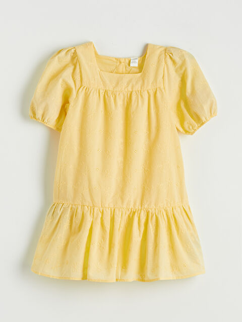 LCW Kids Square Neck Embroidered Girls' Dress - S6IL66Z1-FTK